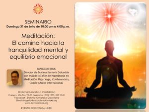 Julio 31 Seminario Meditación el camino para lograr tranquilidad