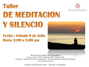 Julio 9 Taller de meditación y silencio